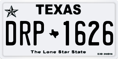 TX license plate DRP1626