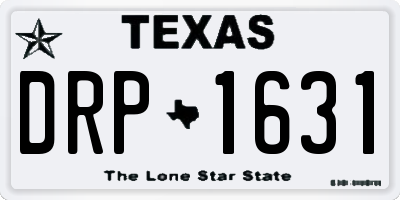 TX license plate DRP1631