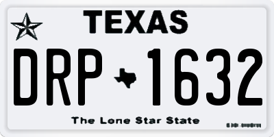 TX license plate DRP1632