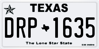 TX license plate DRP1635