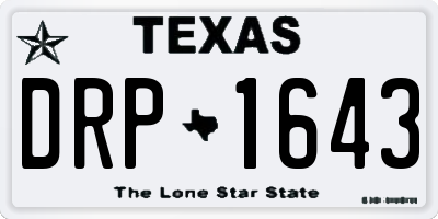 TX license plate DRP1643