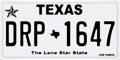 TX license plate DRP1647