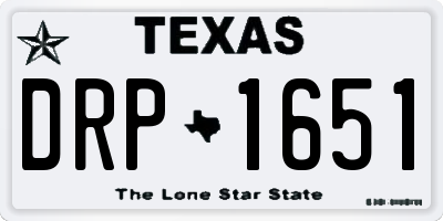 TX license plate DRP1651