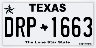 TX license plate DRP1663