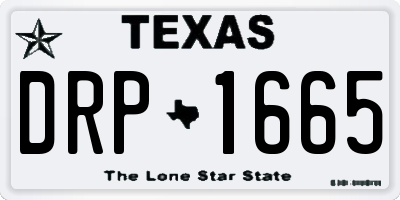 TX license plate DRP1665