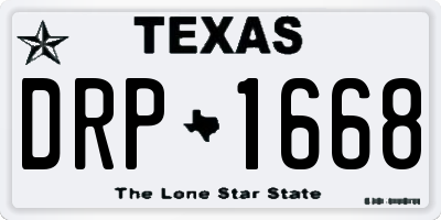 TX license plate DRP1668