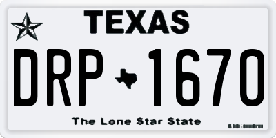 TX license plate DRP1670
