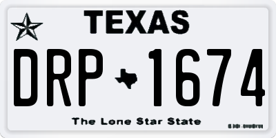 TX license plate DRP1674