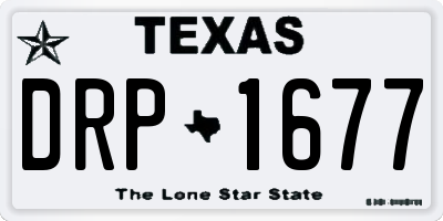 TX license plate DRP1677