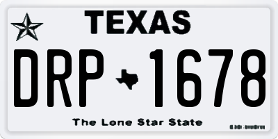 TX license plate DRP1678