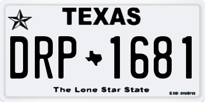 TX license plate DRP1681