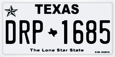 TX license plate DRP1685