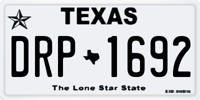 TX license plate DRP1692