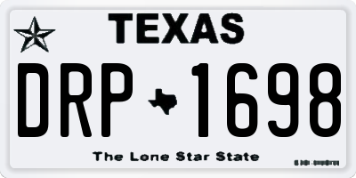 TX license plate DRP1698