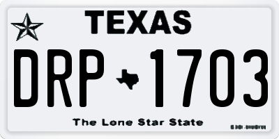 TX license plate DRP1703