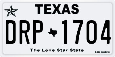 TX license plate DRP1704