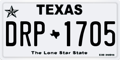 TX license plate DRP1705