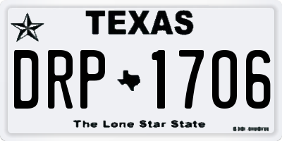 TX license plate DRP1706