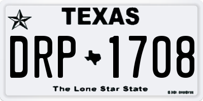 TX license plate DRP1708