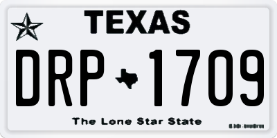 TX license plate DRP1709