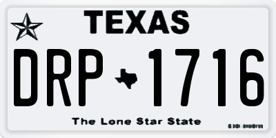 TX license plate DRP1716