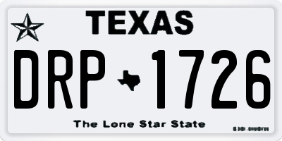 TX license plate DRP1726