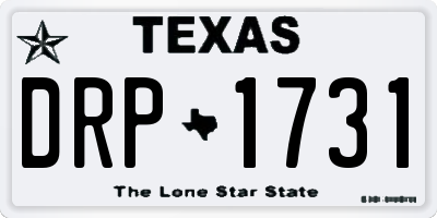 TX license plate DRP1731