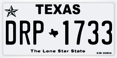 TX license plate DRP1733