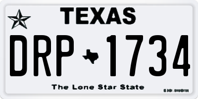 TX license plate DRP1734