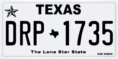 TX license plate DRP1735