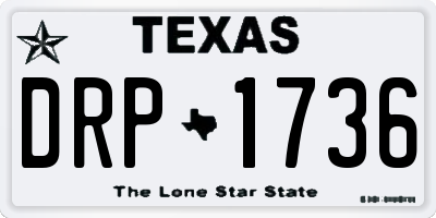 TX license plate DRP1736