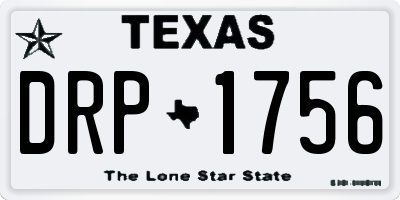 TX license plate DRP1756