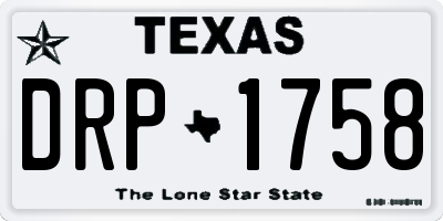 TX license plate DRP1758