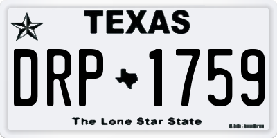 TX license plate DRP1759