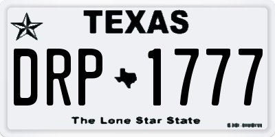 TX license plate DRP1777