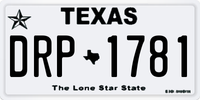 TX license plate DRP1781