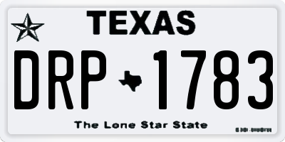 TX license plate DRP1783
