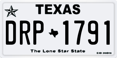 TX license plate DRP1791
