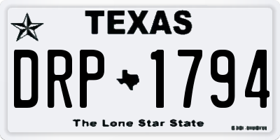 TX license plate DRP1794
