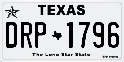 TX license plate DRP1796