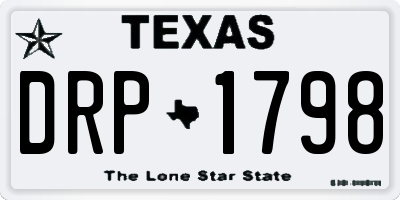 TX license plate DRP1798
