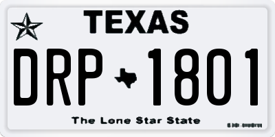 TX license plate DRP1801