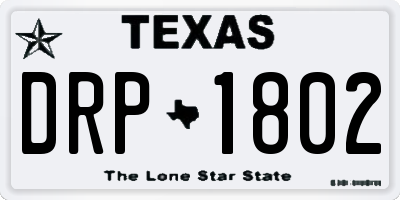 TX license plate DRP1802