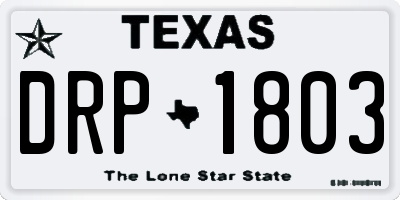 TX license plate DRP1803
