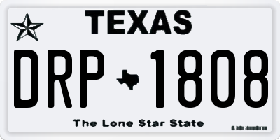 TX license plate DRP1808