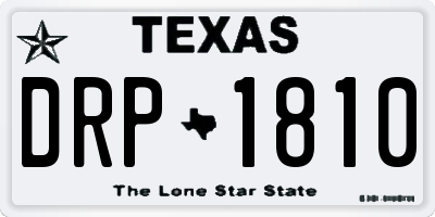 TX license plate DRP1810