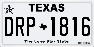 TX license plate DRP1816