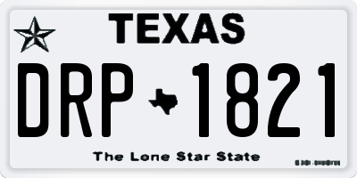 TX license plate DRP1821
