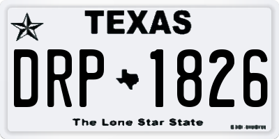 TX license plate DRP1826
