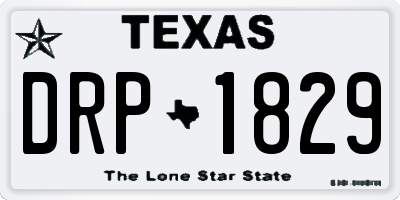 TX license plate DRP1829